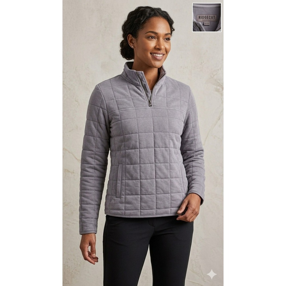 Ridgecut Granola Gorpcore Toughwear Quilted Distressed Quarter‎ Zip Large
